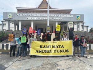 Aksi Solidaritas di Palu, Massa Desak Pengusutan Kasus Penyiraman Air Keras terhadap Aktivis KontraS Andrie Yunus