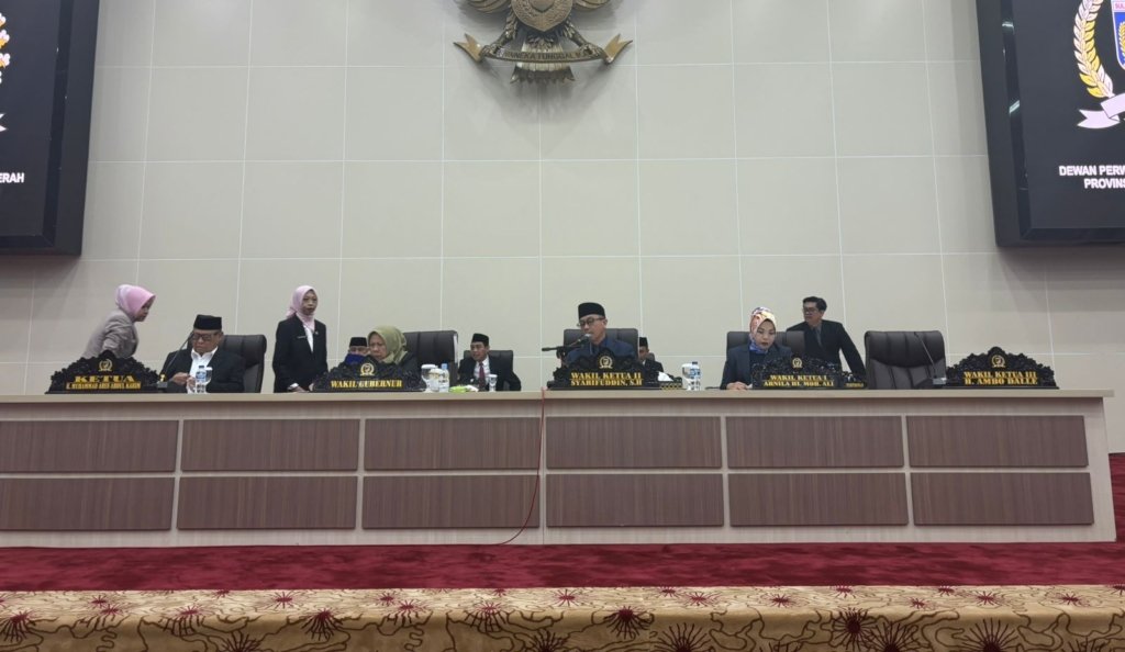 DPRD Sulteng Gelar Rapat Paripurna Penyampaian Rekomendasi LKPJ Tahun 2025