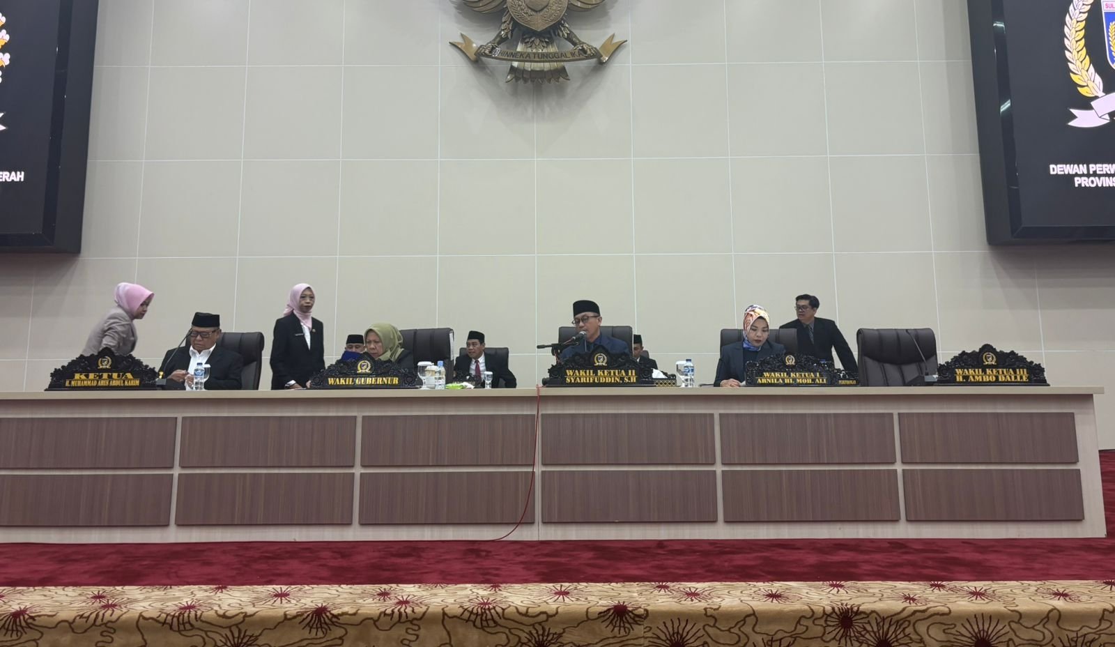 DPRD Sulteng Gelar Rapat Paripurna Penyampaian Rekomendasi LKPJ Tahun 2025